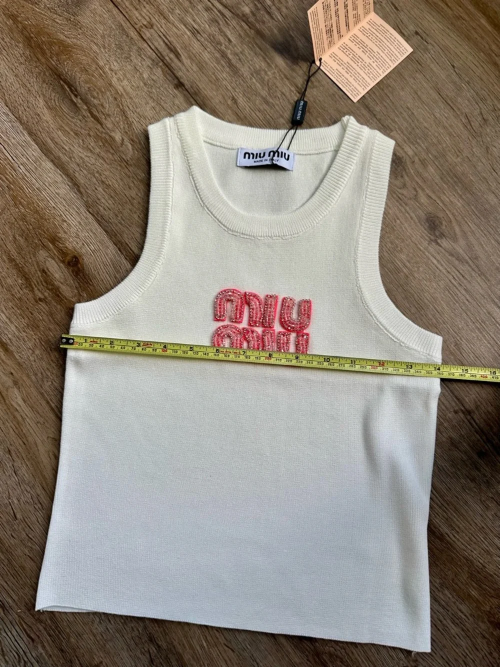 Miu Miu Tank Top with Pink Logo - Picture 4 of 4